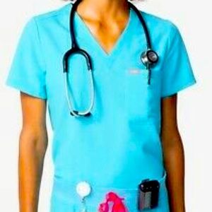 Figs Catarina Top Neon Blue XXL